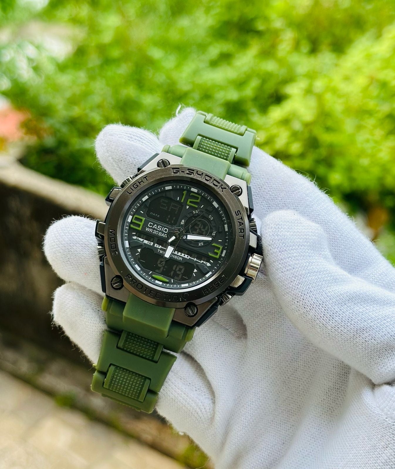 FIBER CHAIN DIGITAL AND ANALOG WORKING MEN WATCH