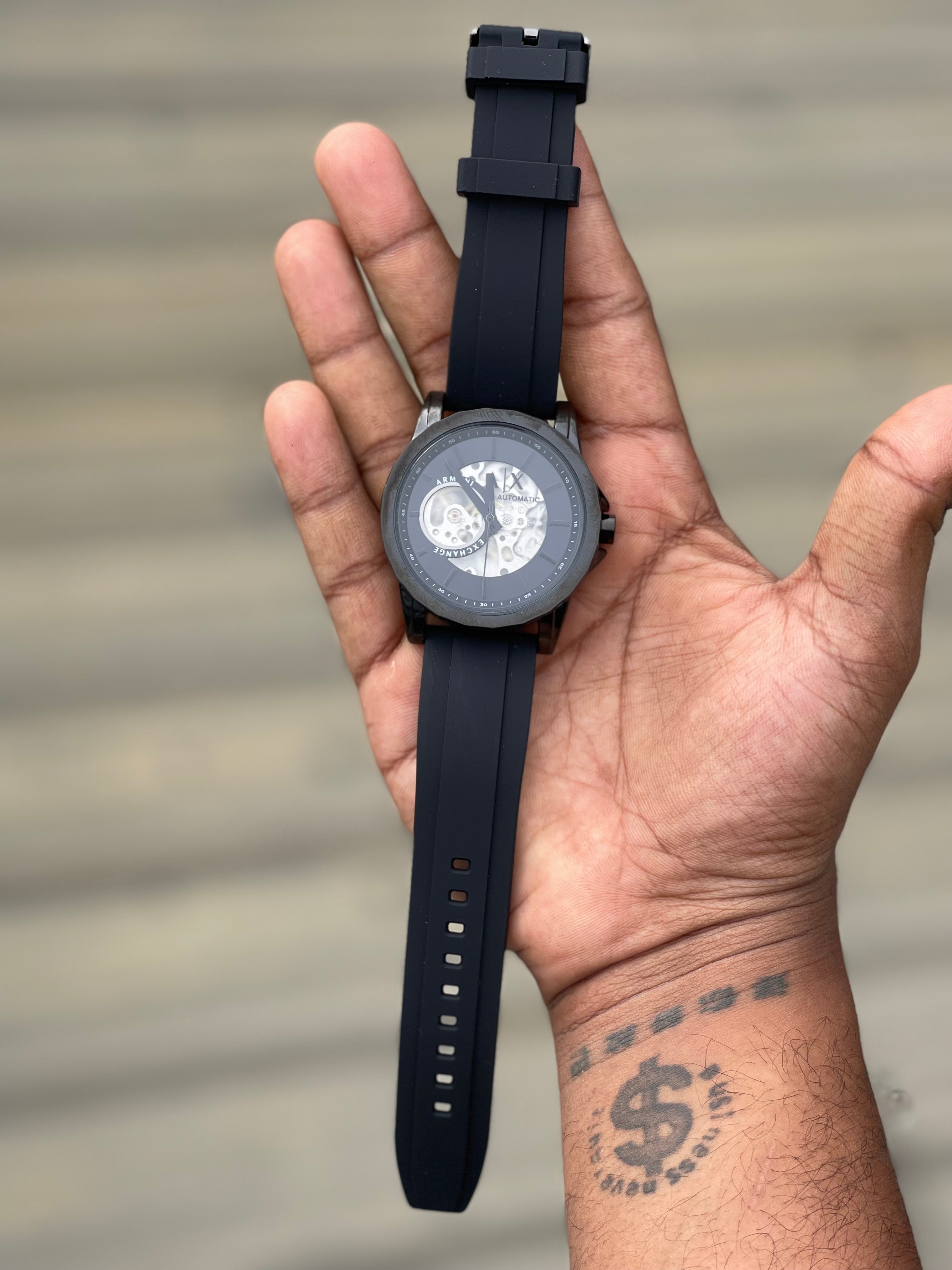 MOST DEMANDED AUTOMATIC BLACK SILICON STRAP WATCH